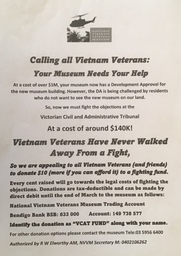 Our National Vietnam Veterans Museum needs your help. Please Donate Now.